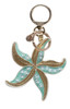 Spartina 449 Starfish Aqua Blue Key Ring Keychain