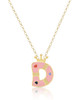 Lily Nily Princess Pink Enamel Letter Pendant Child's Gold Necklace