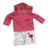 Sophia's Hot Pink Striped Hoodie and Flamingo White Capri Set 18" Doll Clothes Set