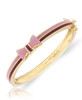 Lily Nily Pink & Maroon Striped Bow Child's Gold Bangle Bracelet