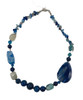 L&B Smooth Blue Agate Beads Necklace