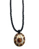 BamBu Turtle Shell Pendant Black Seed Bead Chain Necklace
