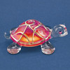 Glass Baron Bright Pink Sunrise Turtle Figurine