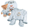 Steiff Baby Sleepwell Stuffed Bear Infant Gray Stripe Sleeper Suitcase Gift Set