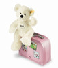 Steiff Baby Lotte White Stuffed Bear In Pink Suitcase Toddler Gift Set