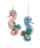 Kurt Adler Electroplated Metallic Seahorse Ornament With Starfish