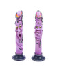 Kurt Adler Purple Ghost Face Glitter LED Taper Candlestick Set of 2