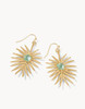 Spartina 449 Gold Palm Aqua Pearlescent Dangle Wire Earrings