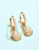 Spartina 449 Bluffton Oyster Gold Convertible Hoop Earrings