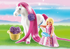 Playmobil Pink Princess Rosalie with Hot Pink Long Hair Horse Play Set