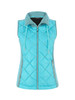 Dolcezza Turquoise Studded Quilt Front Knit Weave Sleeveless Vest Jacket