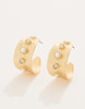 Spartina 449 Estate Pearl Crystal Gold Hoop Earrings