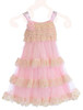 Isabella & Chloe Pink Secret Garden Fancy Cream Crochet Tulle Girl's Party Dress