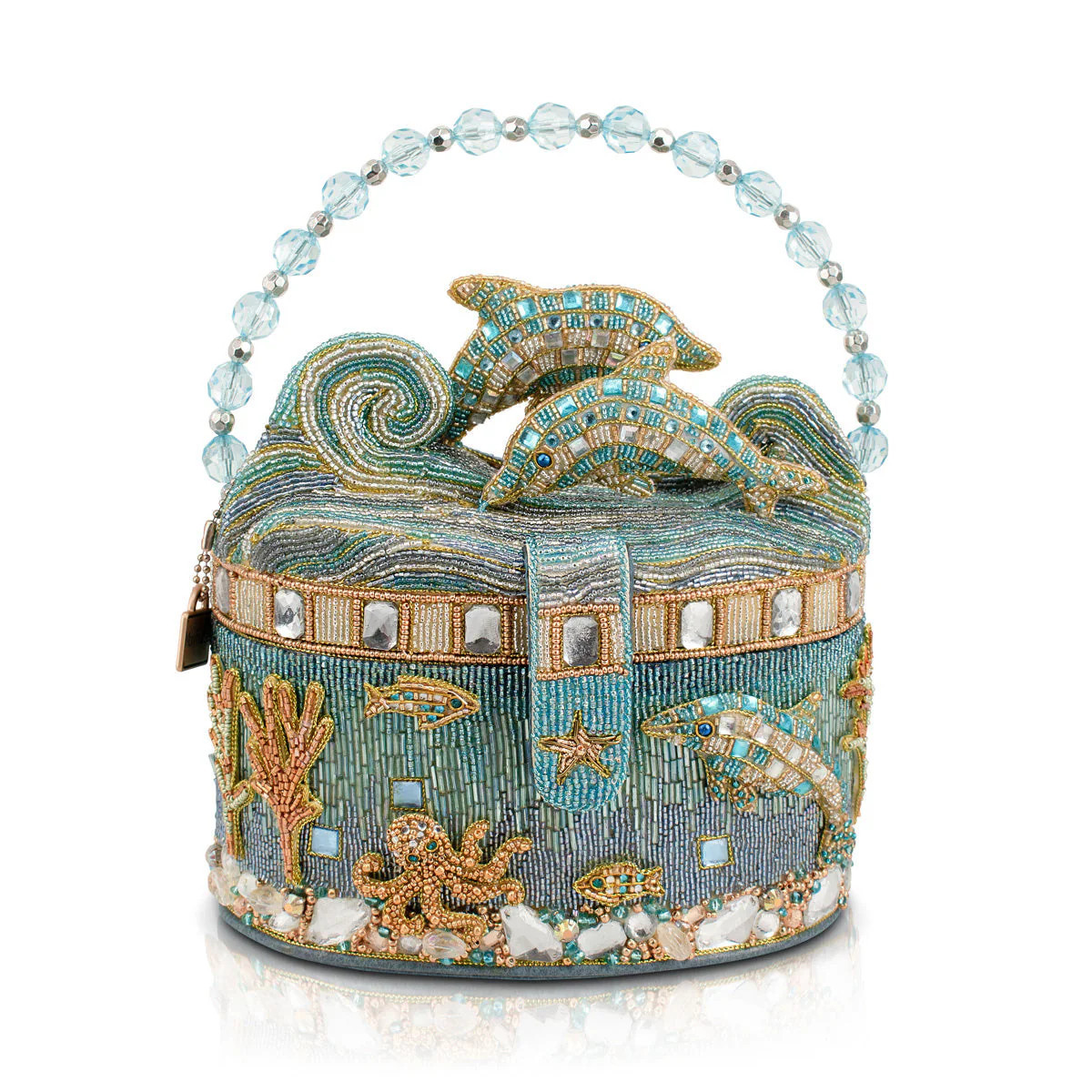 Mary Frances Crystal Dolphin Ocean Waves & Under The Sea Shaped
