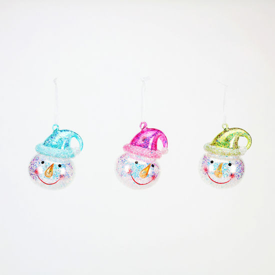 Glitterville Snowman Head Ornament