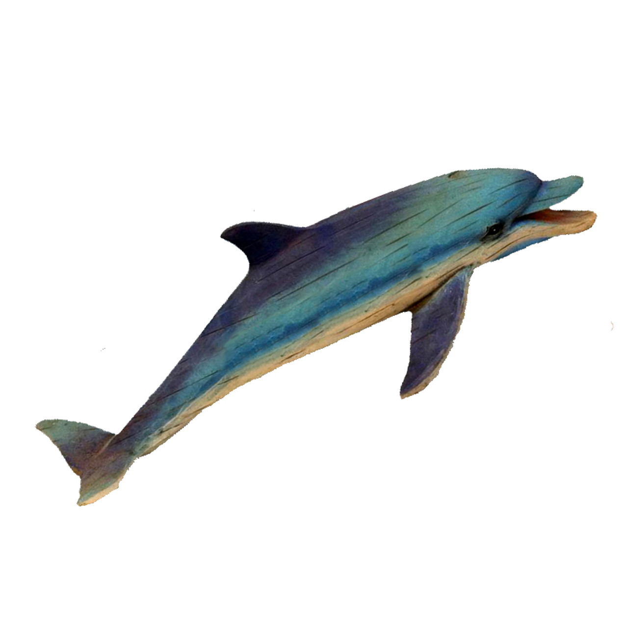 Ocean World Realistic Blue Dolphins On A Seashell Light Figurine