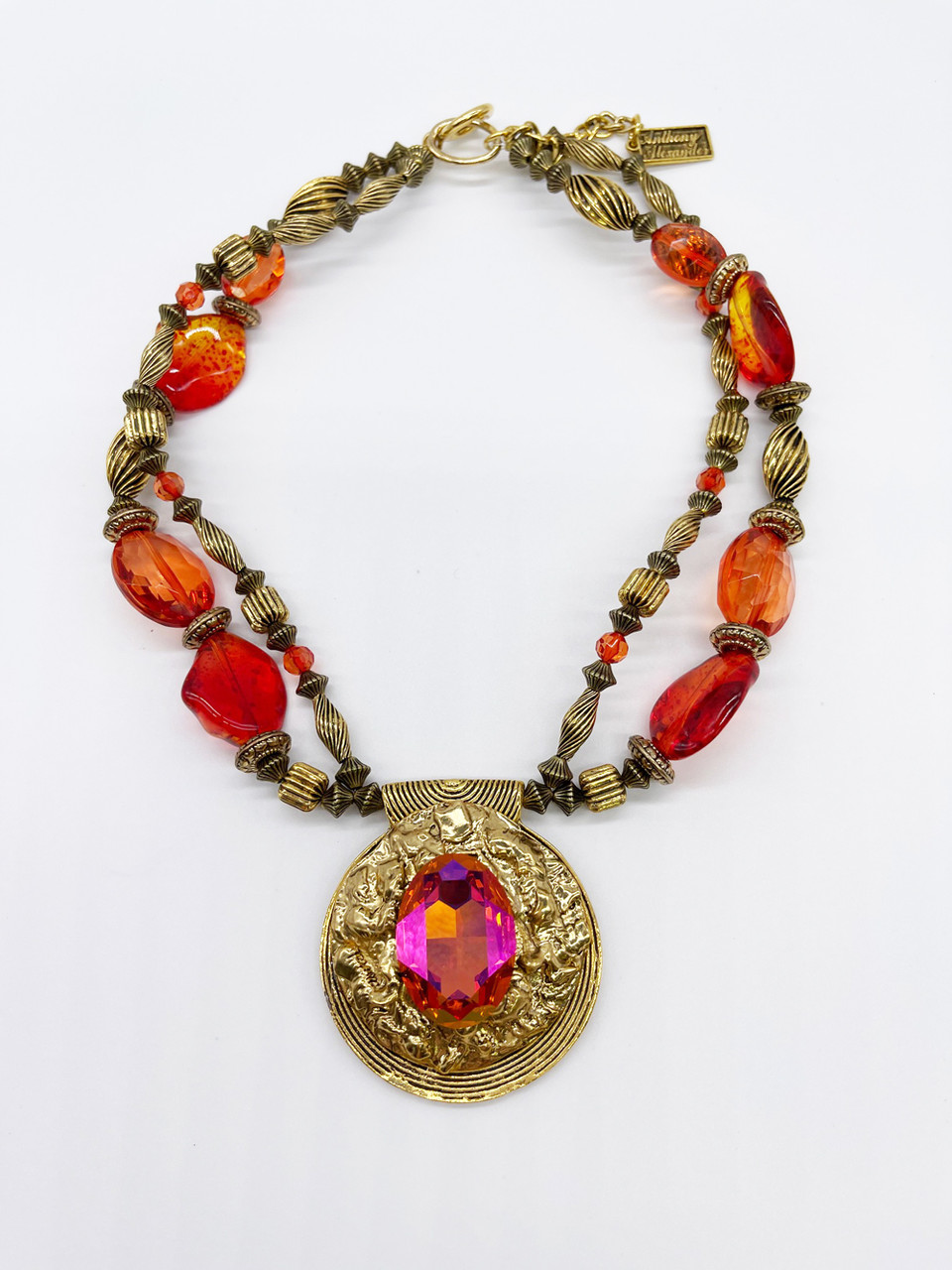 Christina Brampti Acrylic Bib Necklace, Orange - Statement Boutique