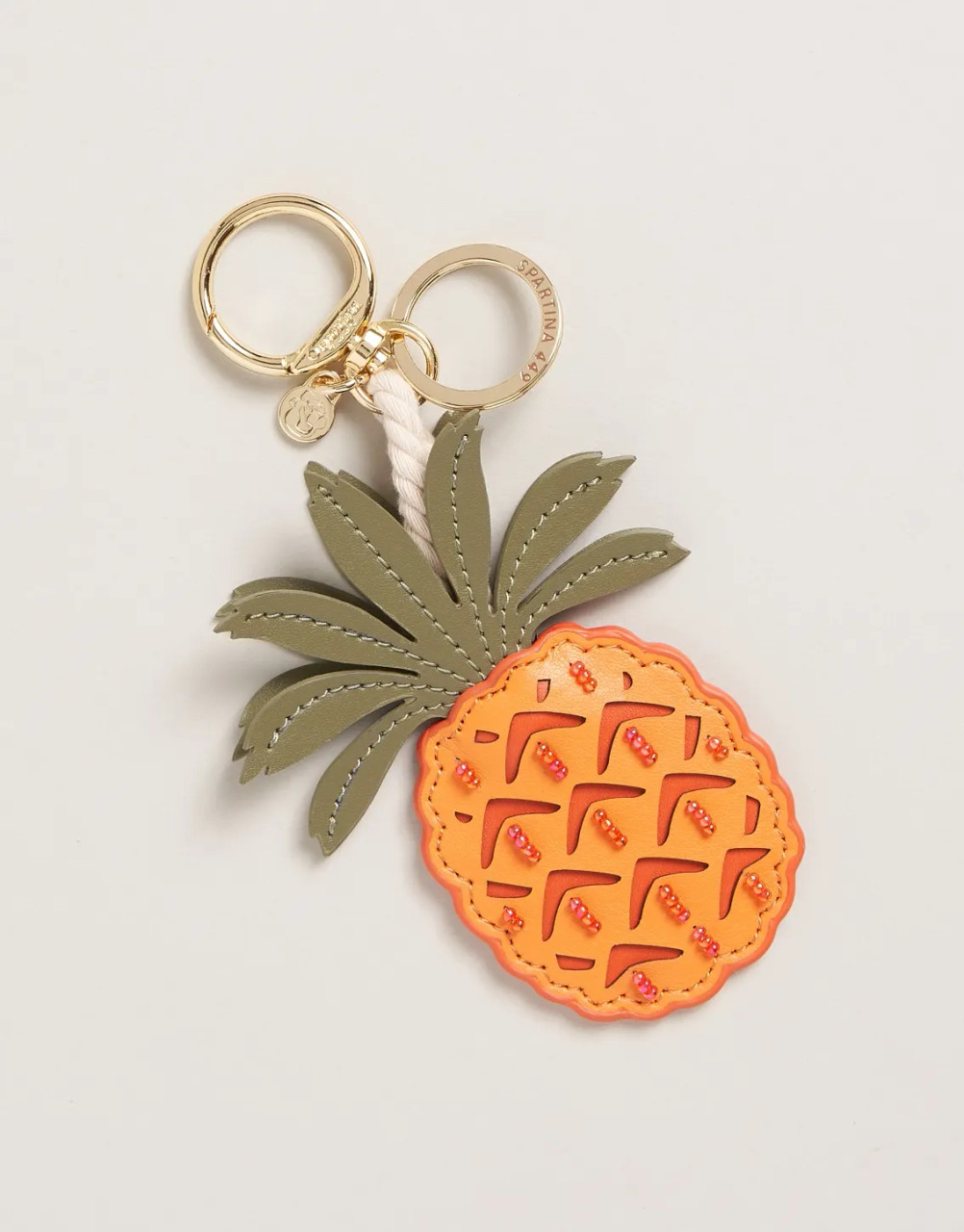 Spartina 449 Orange Pineapple Icon Key Ring Keychain - Beach House Gift  Boutique