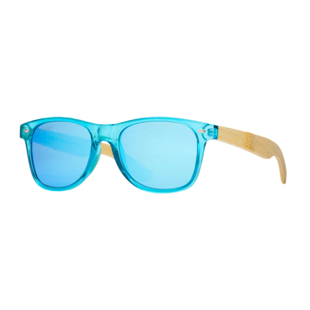 Bajio Sunglasses® Calda Blue Mirror Glass With Matte Black Frame