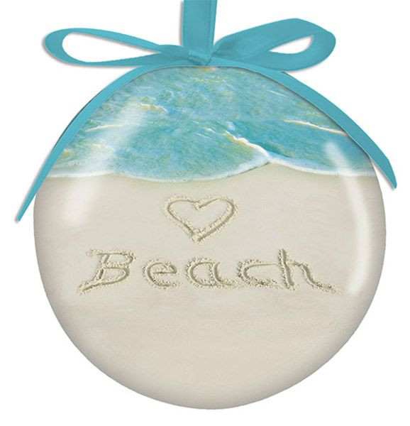 Cape Shore Love Beach Heart In The Sand Christmas Tree Ball Ornament