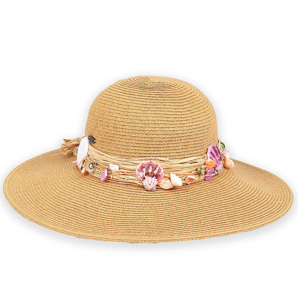Sun N Sand Real Sea Shells and Raffia Brimmed Sun Hat  display picture 1