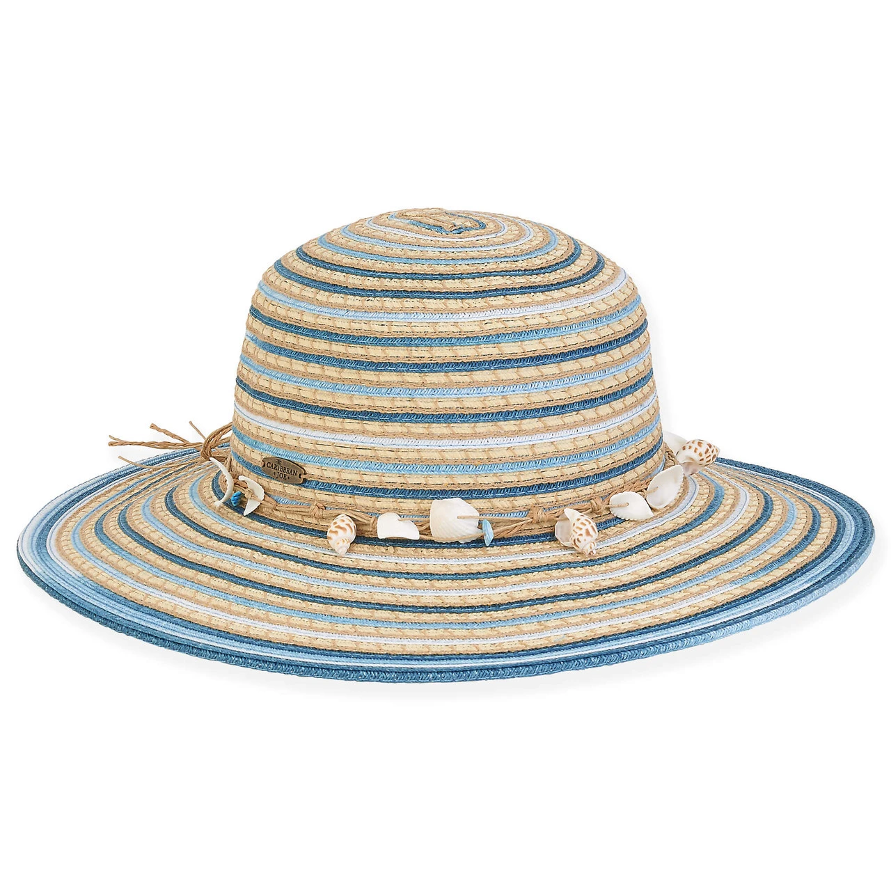 J Crew straw sun hat tan blue boho beach preppy summer bohemian Packable Straw Hat For Women | J.Crew main image 3