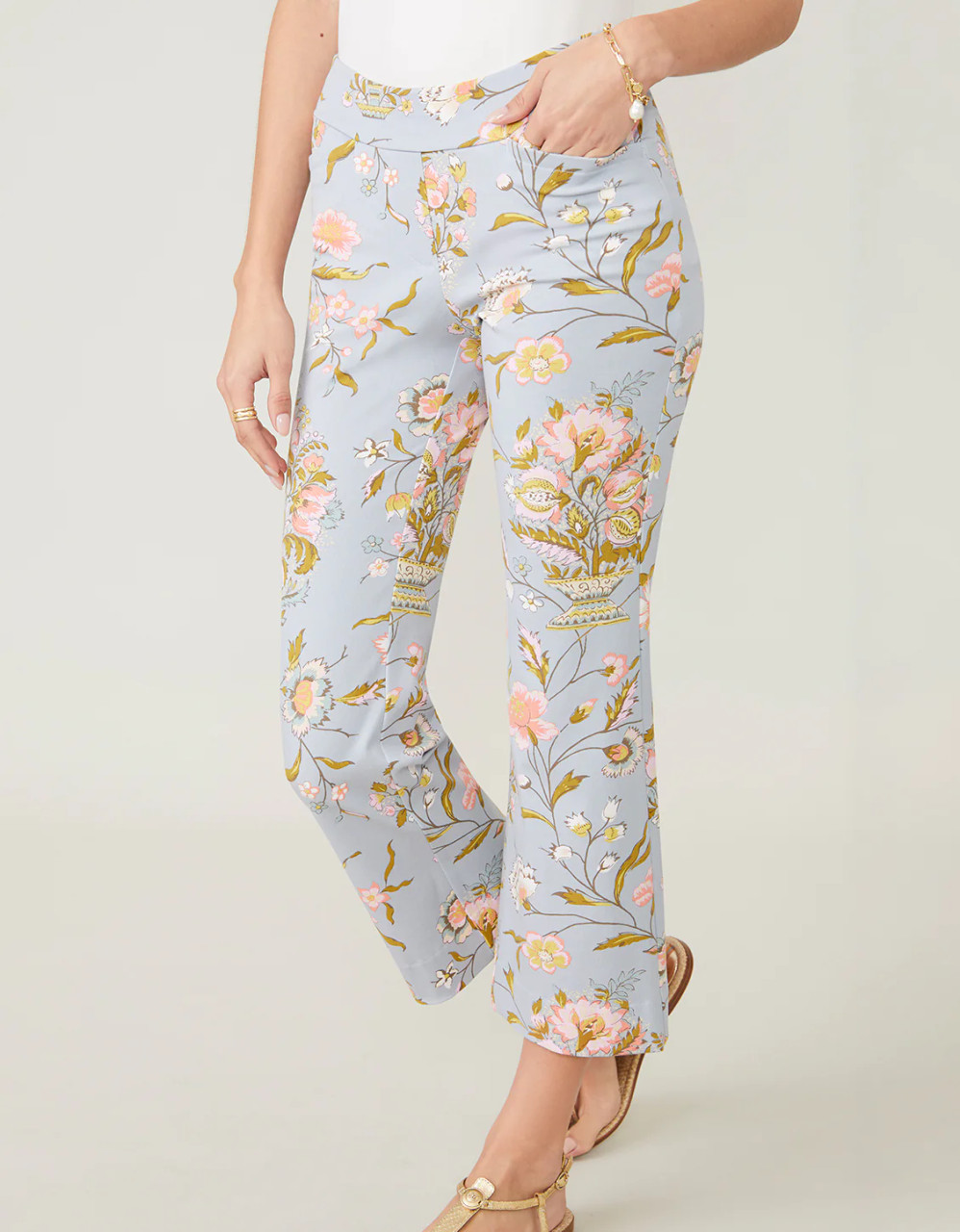 【SCENERITY】Maren Pintuck Pants Spartina 449 Jane Jardinere Blue Maren Kick Flare Pant