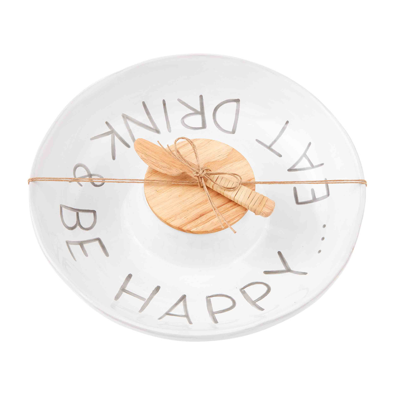 Mud Pie Be Happy Chip and Dip Dish - Thumbnail 2