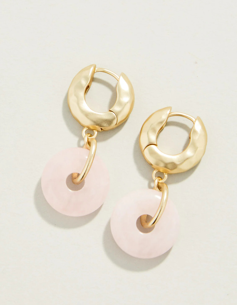 Filigree design sterling silver gold gp round rose quartz stone dangle  earrings