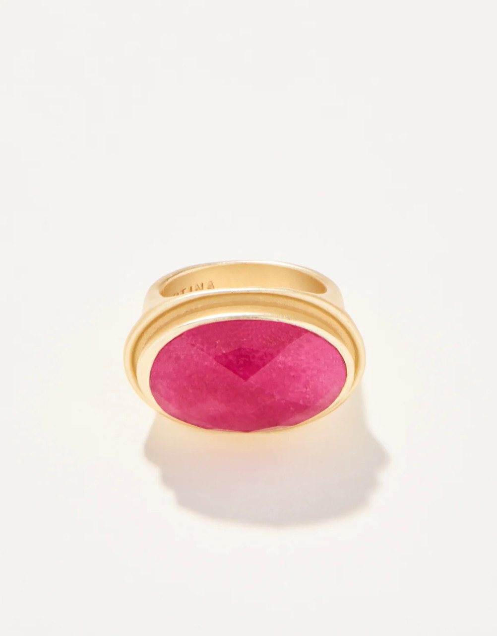 Gold Hot Pink Stone Ring – BERNA PECI JEWELRY