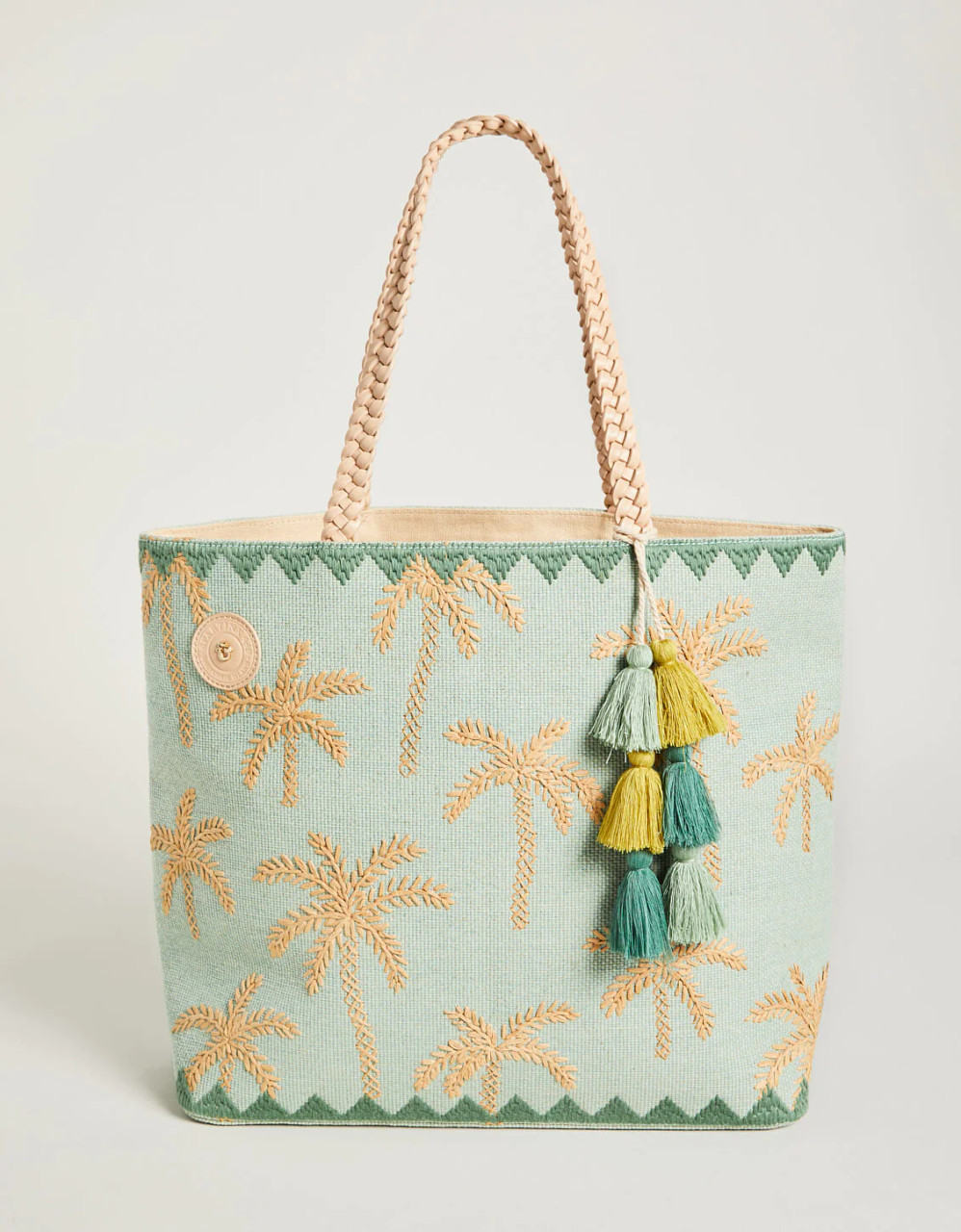 Spartina 449 Palm Beach Seafoam Palm Tree Tote Bag - Beach House