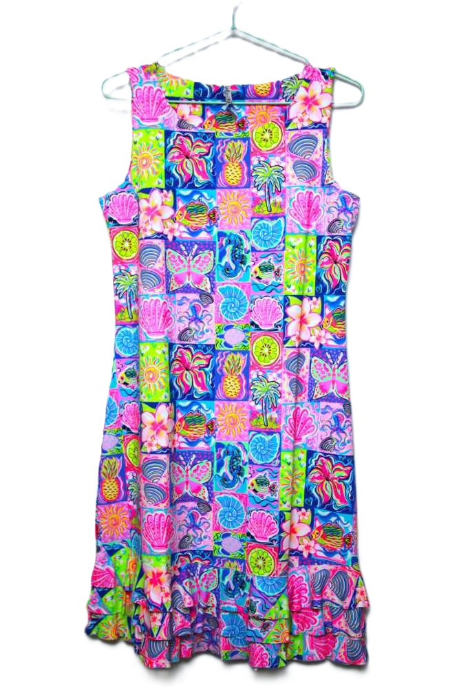 Lulu-B Moma Ruffle Hemline Sleeveless Dress - Beach House Gift Boutique