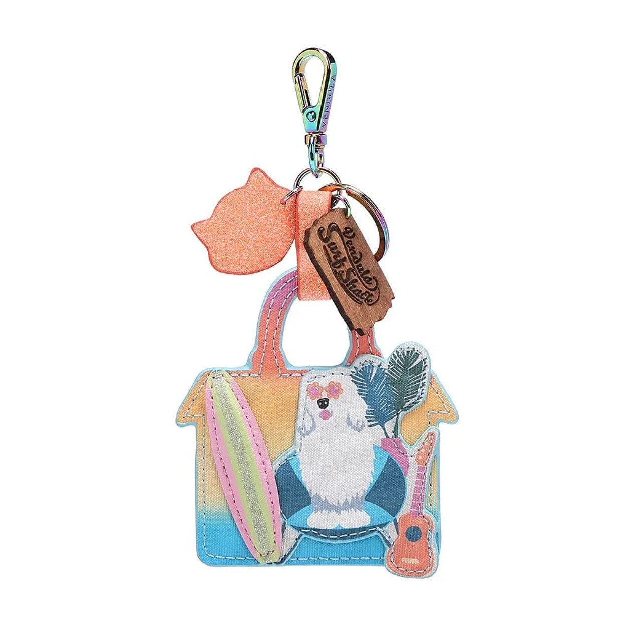 pink Blue Heart Bag Charm Key Ring Fob Keychain Purse Charm Chain Strap New  | eBay