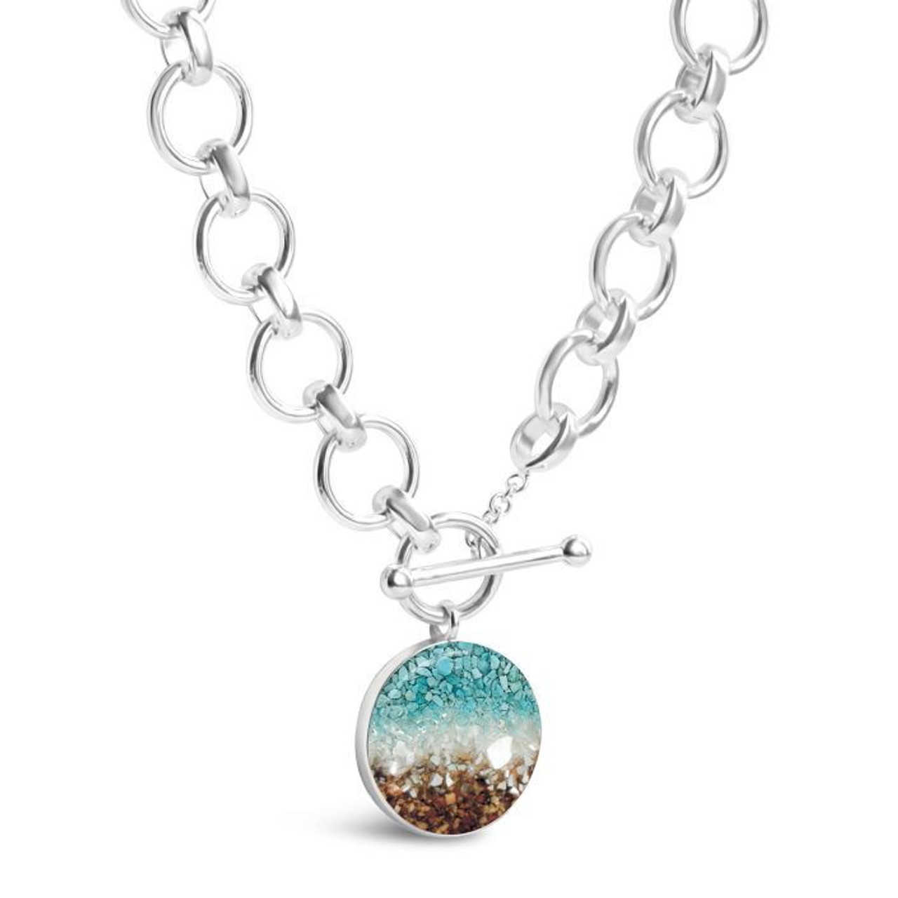 Dune Jewelry Mediterranean Ocean Gradient Silver Chunky Link