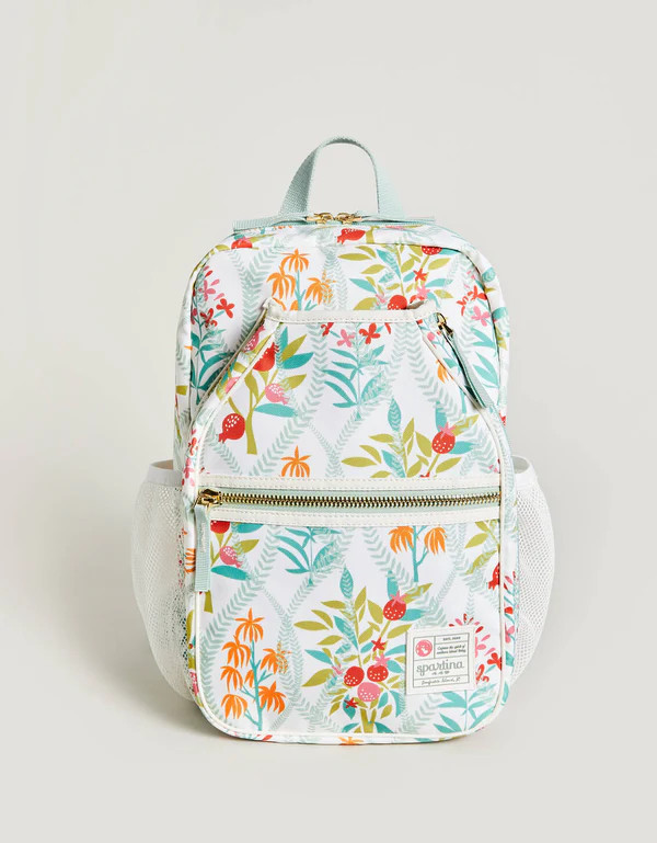 Spartina 449 Queenie Topiary White Pickleball Paddleball Backpack