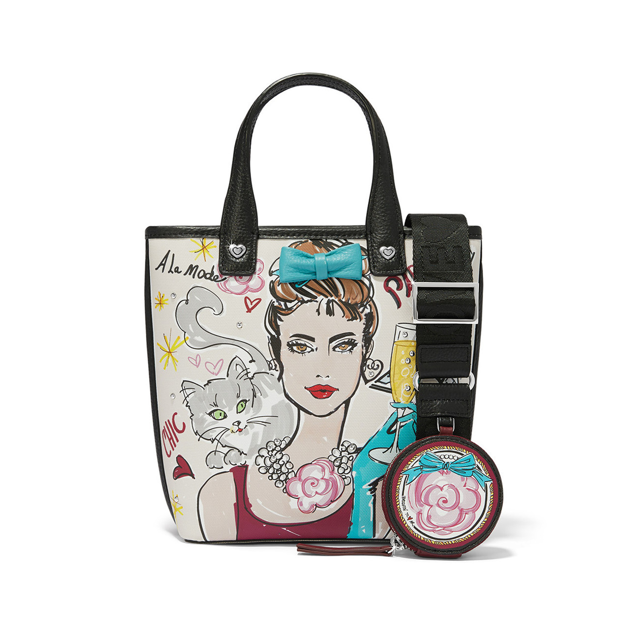 Brighton Paris Blooms Mini Saffiano Crossbody Tote