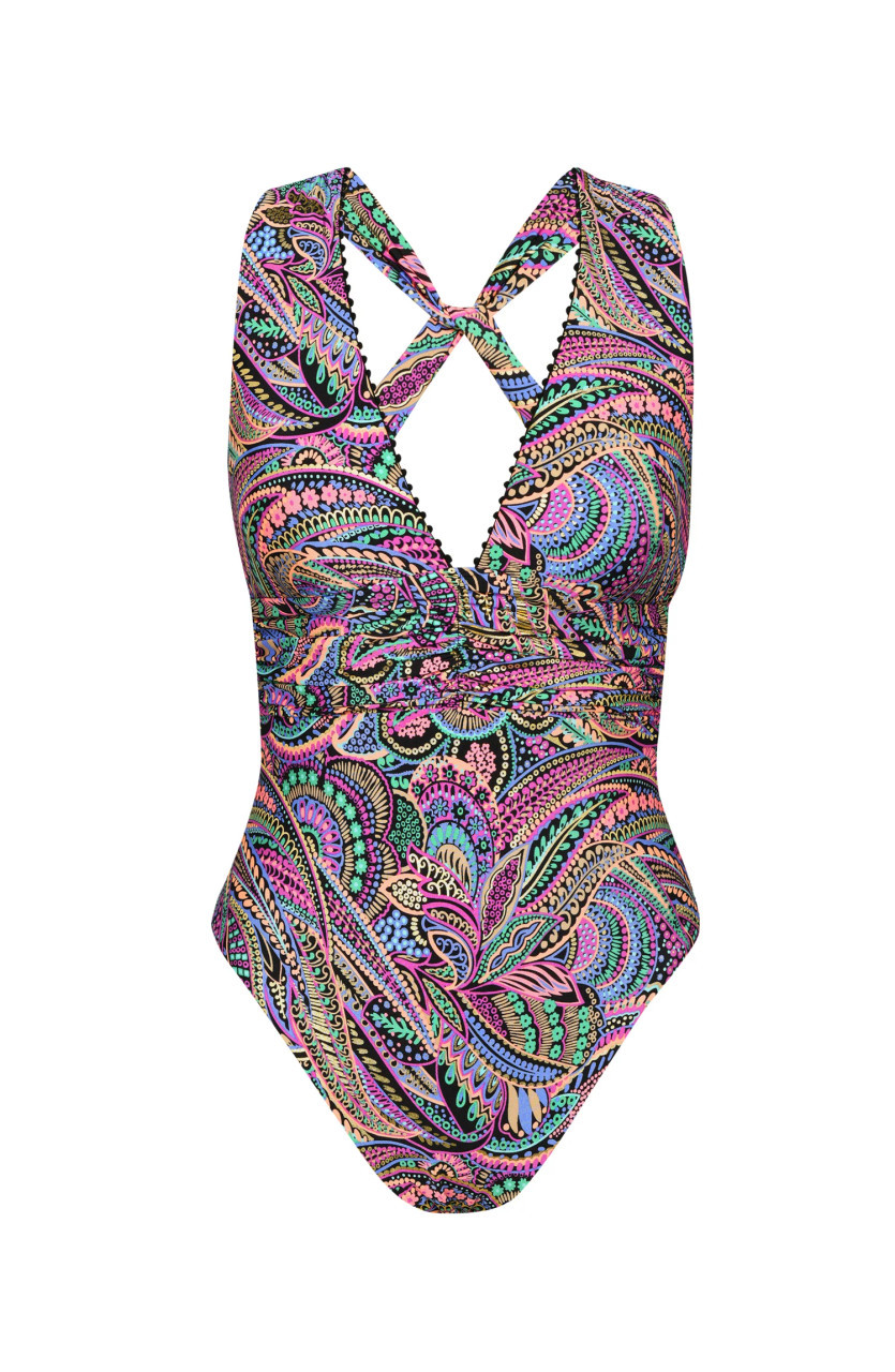 Sunshine 79 Disco Dream V-Plunge One Piece Swimsuit - Beach
