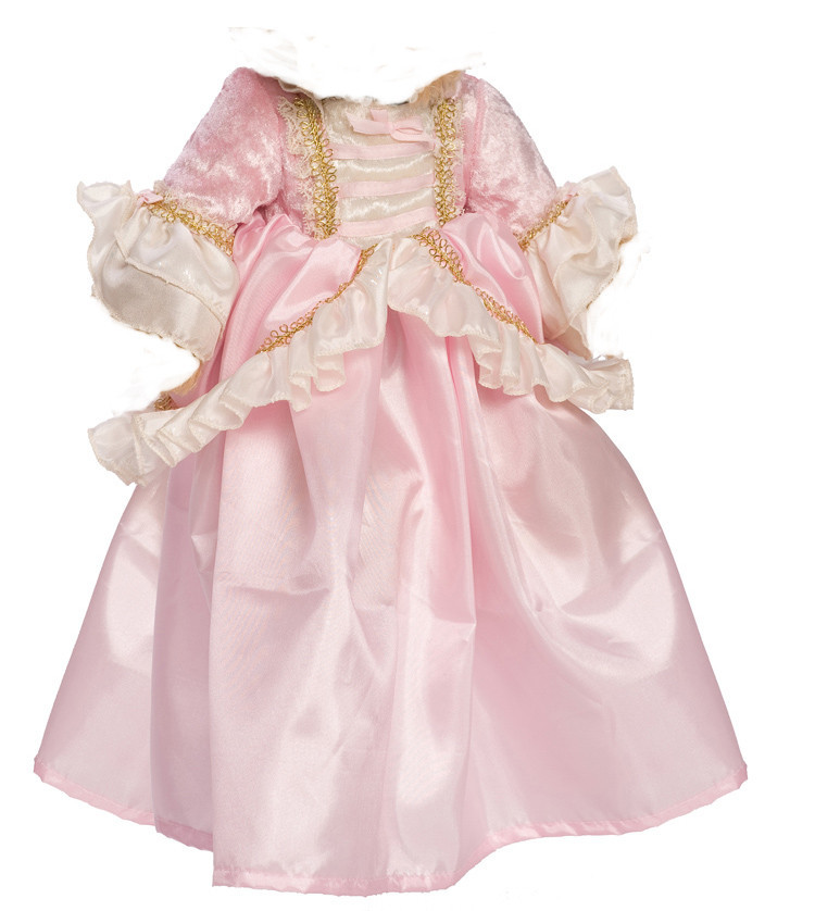 little adventures pink princess dress Mermaid Ball Gown Up Costume for Girls (Small Age 1-3) Bodice is made from hot pink stretch velvet and adorned with a rose motif Little Adventures Royal Pink Princess