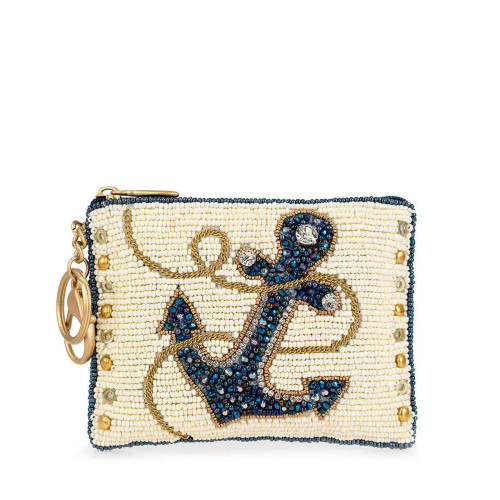 Mary Frances Hooked Up Anchor Key Ring Coin Purse