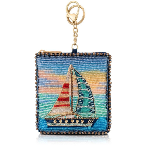 Mary Frances Yacht Life Sailboat Key Ring Coin Purse