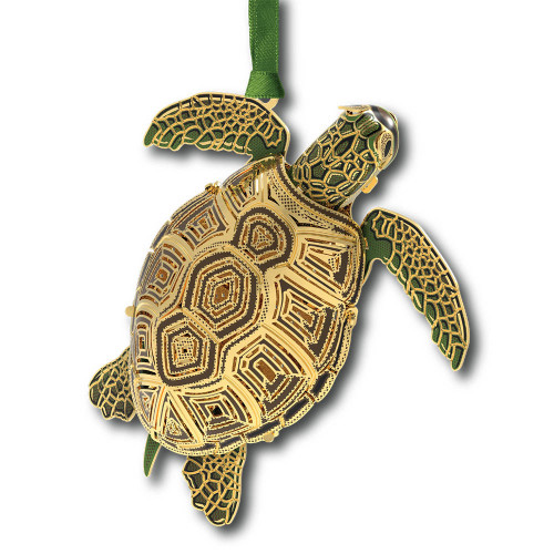 Beacon Design 3D Etched Brass Sea Turtle Ornament