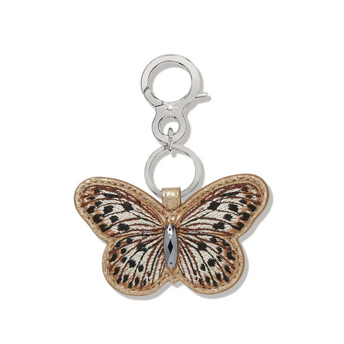 Brighton Sydney Embroidered Butterfly Key Ring Clip Purse FOB