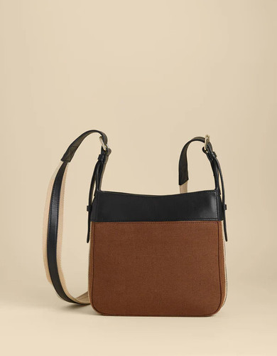 Spartina 449 Sable Minka Jute Leather Satchel Crossbody Purse