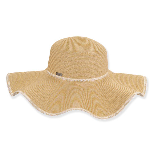 Sun N Sand Large Wavey Brimmed Floppy Straw Sun Hat