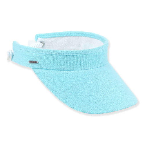 Sun N Sand Turquoise Terry Fabric Coil Sizer Sun Visor