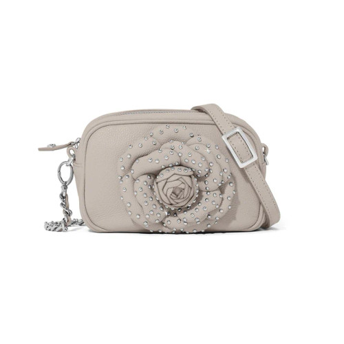 Brighton Rosie Beaded 3D Flower Moonstone Leather Camera Bag Crossbody Purse