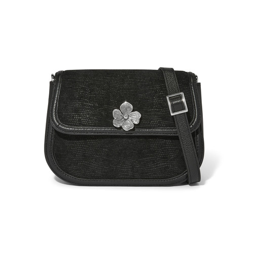 Brighton Everbloom Noir Arlo Flap Crossbody Clutch Purse