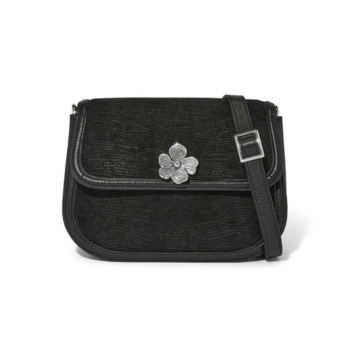 Brighton Everbloom Noir Arlo Flap Crossbody Clutch Purse