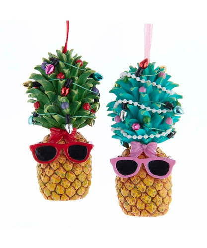 Pineapple Christmas Tree With Sunglasses Ornament