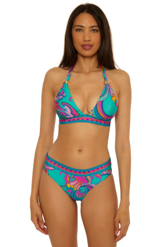 Trina Turk Mykonos Banded Halter Swim Top